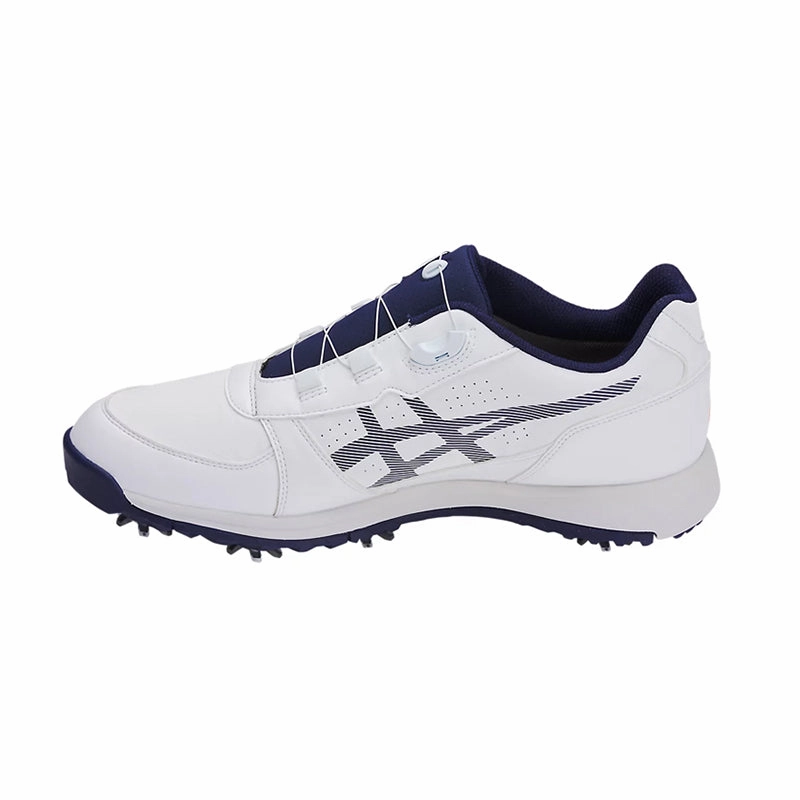 Asics Ace Golf Shoes ASICS GEL-PRESHOT BOA Men's Spiked Shoes (White/Peacoat)