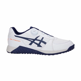 ASICS GEL-PRESHOT BOA Men's Spiked Shoes (White/Peacoat) Asics Shoes Hiking