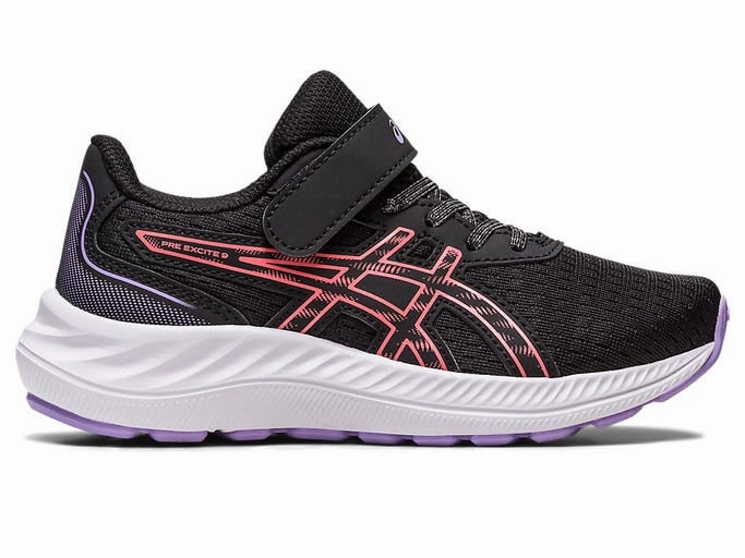 Asics Gel-kayano 29 Running Shoes Asics Kid's Pre Excite 9 PS - Black/Papaya