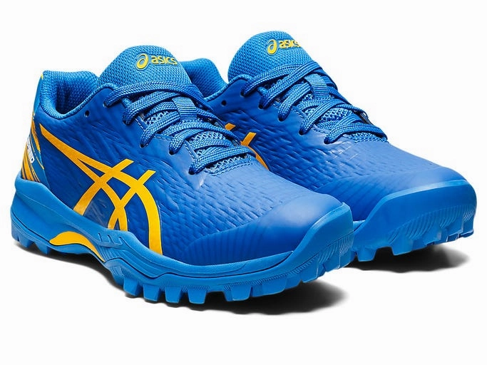 Custom Fit Running Shoes Asics Asics Kids Field Speed GS Turf and Hockey Shoe - Electric Blue/Sunflower