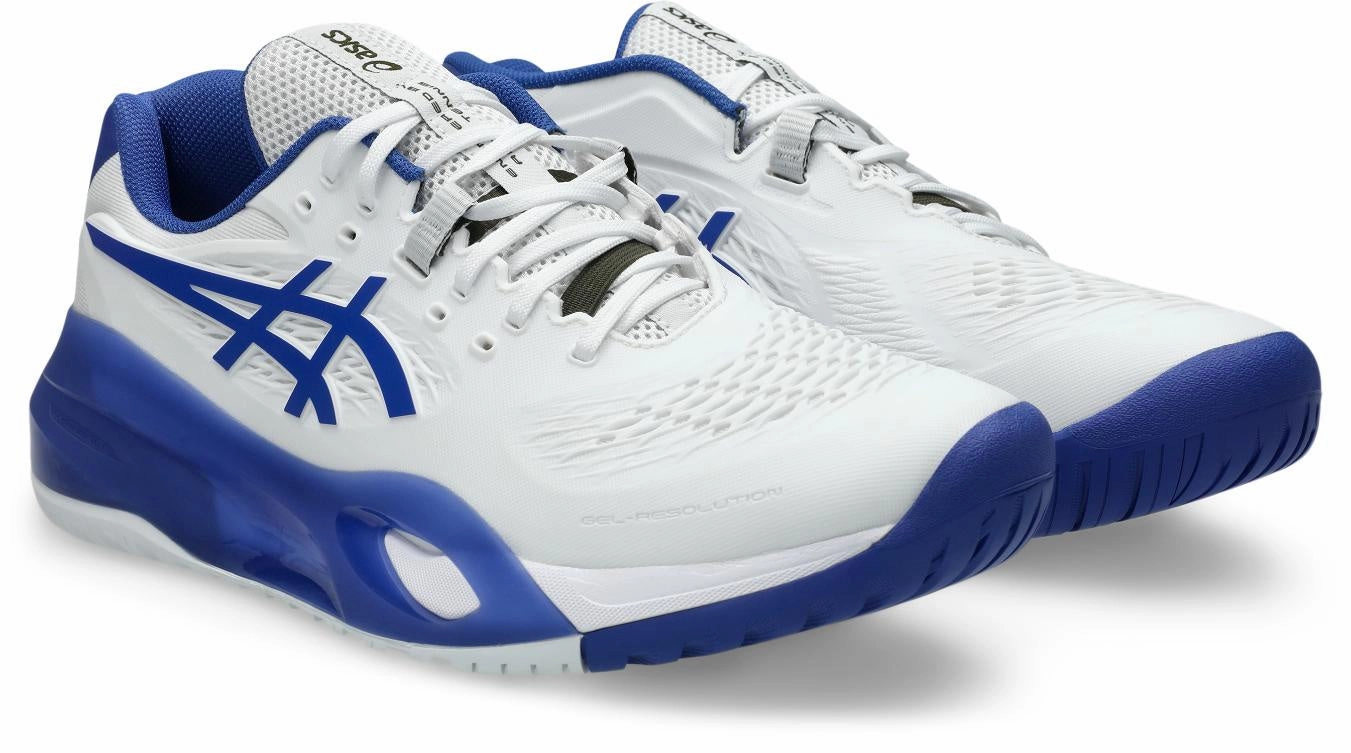 Korean Tennis Shoes Asics Mens Gel Resolution X (Hardcourt) Wide (2E) Tennis Shoe - White/Dark Cobalt