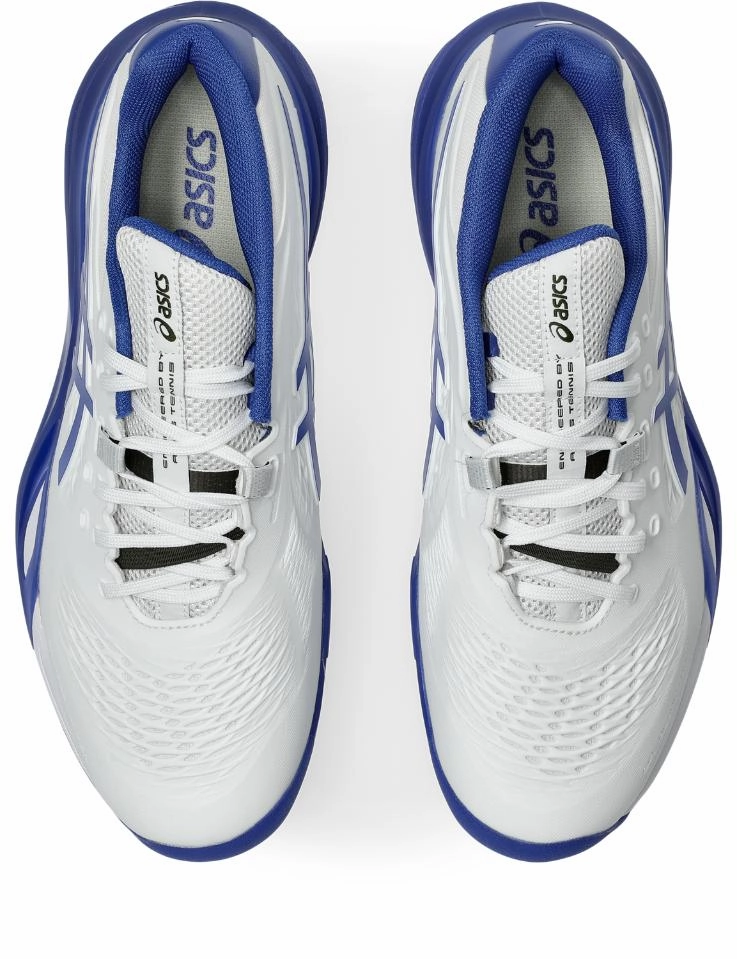 Good Tennis Shoe Asics Mens Gel Resolution X (Hardcourt) Wide (2E) Tennis Shoe - White/Dark Cobalt