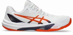 Asics Mens Sky Elite FF Lo 3 Indoor Shoes - White/Nova Orange Asics Netburner Ballistic Flytefoam Volleyball Shoes