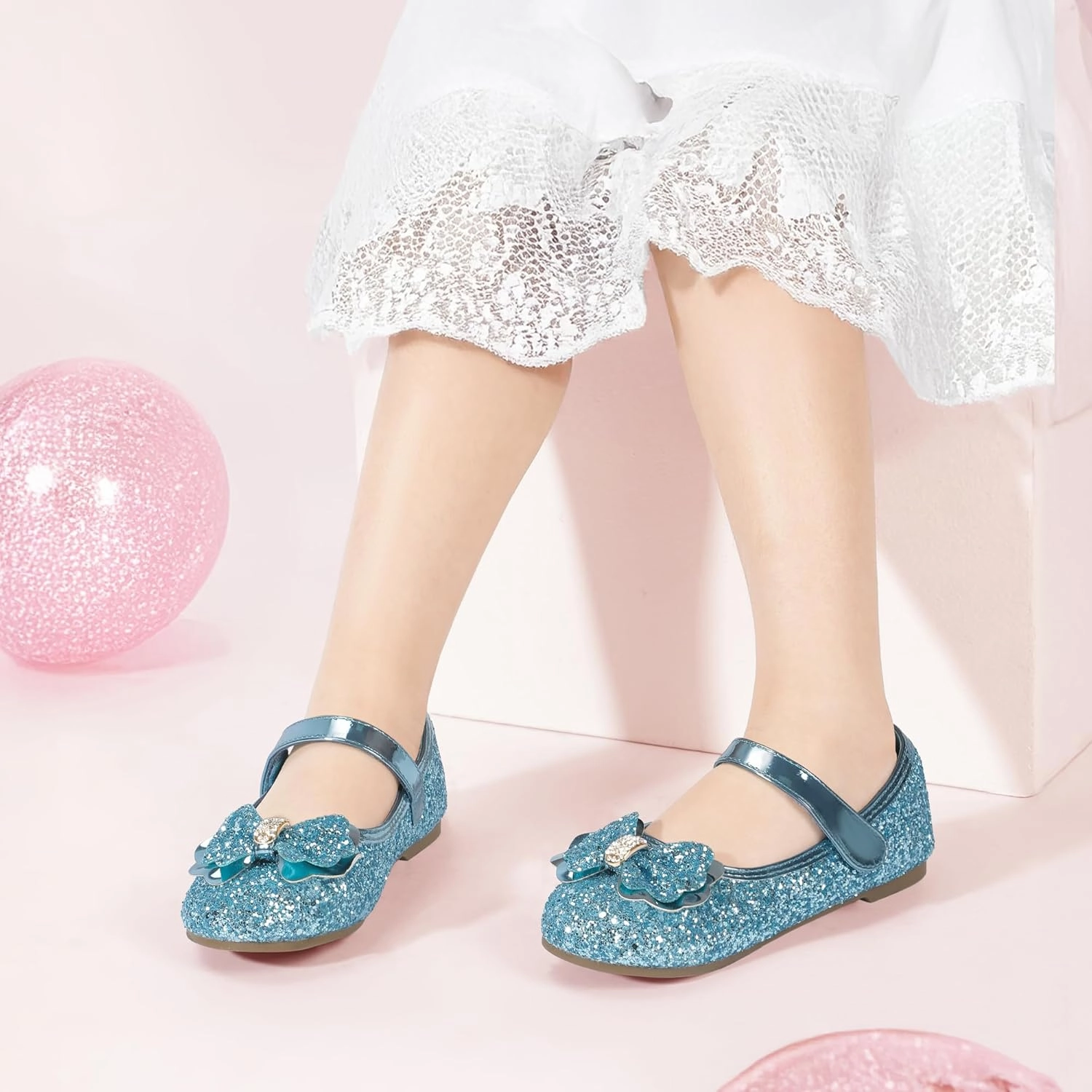 PANDANINJIA Flower Girl Shoes Toddler Little Kid Ballet Flats Pearls Wedding Party Mary Jane Girls Dress Shoes Asics Running Shoes Novablast