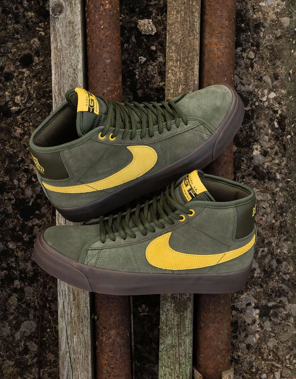 Nike Weightlifting Shoes Nike SB 'Anti Hero' Zoom Blazer Mid QS Skate Shoes - Rough Green/Amarillo-Rough Green