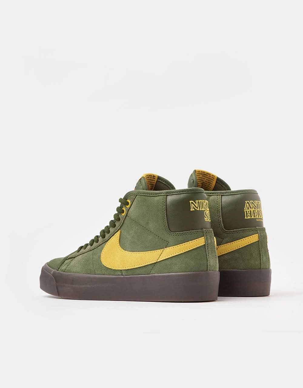 Nike SB 'Anti Hero' Zoom Blazer Mid QS Skate Shoes - Rough Green/Amarillo-Rough Green Nike Shoes Metcon