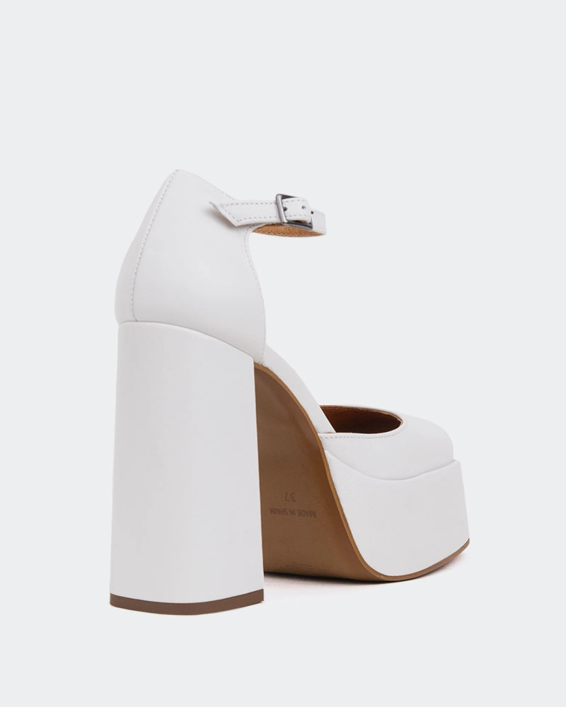 Azucar White Leather Lace Up Low Ankle Boots