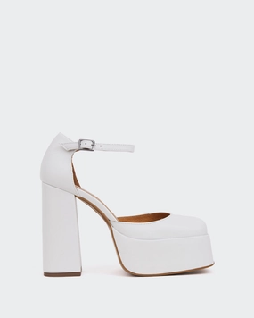 Azucar White Leather Lands Suede Ankle Boots