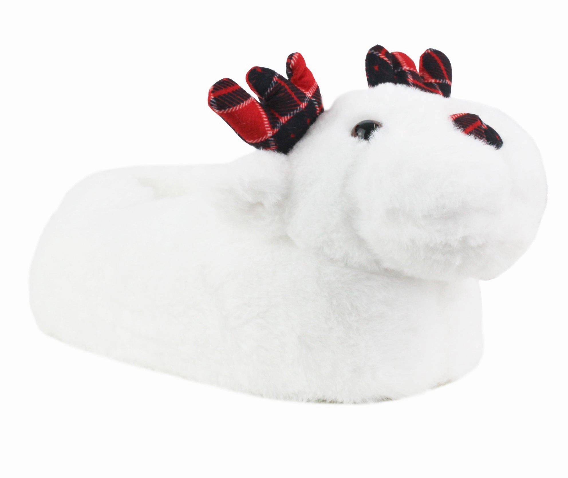 Slippers By Clarks B591733 Kids Unisex Novelty Reindeer Christmas Slippers in White