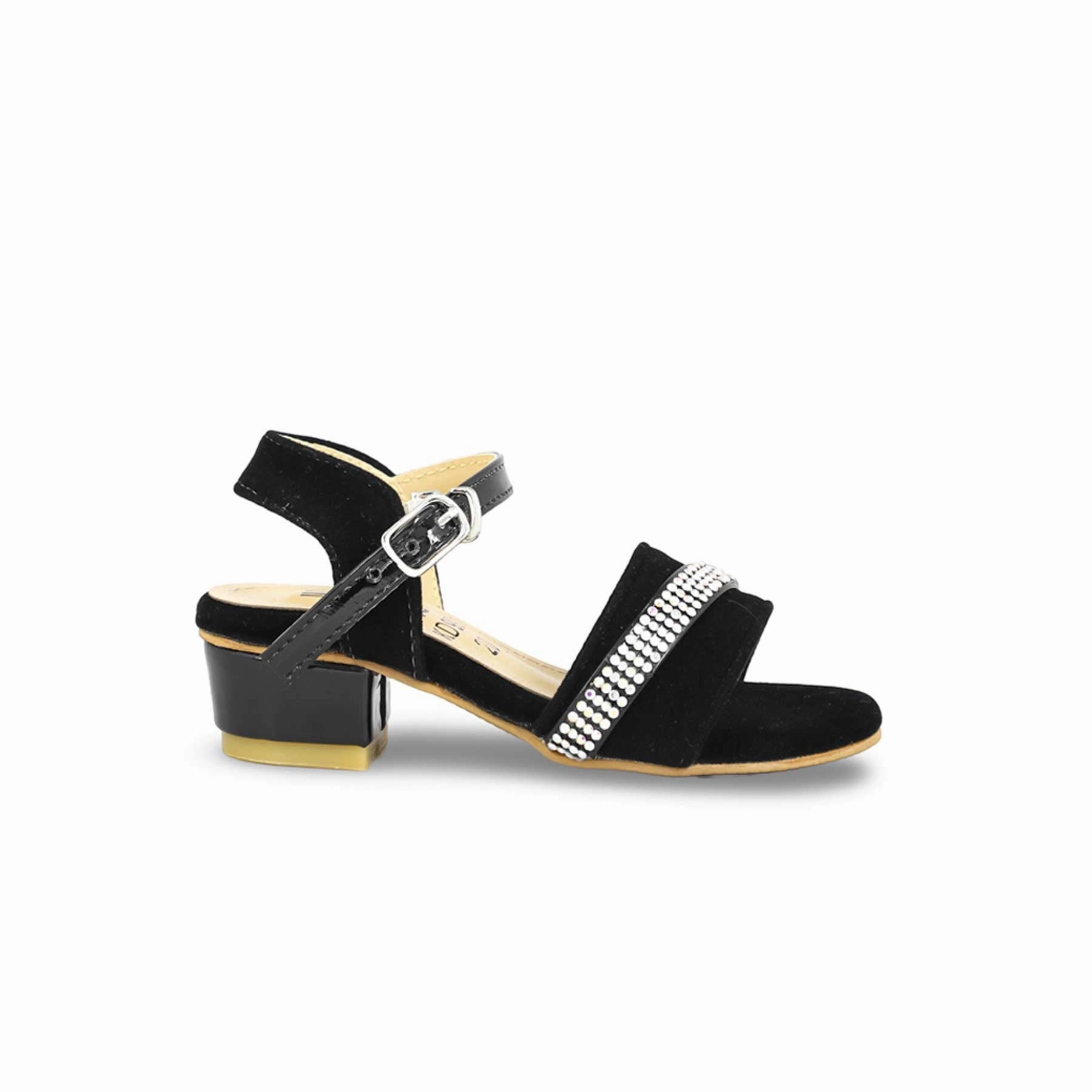 Girls Black Formal Sandal KD9925 Plain Leather Sandals