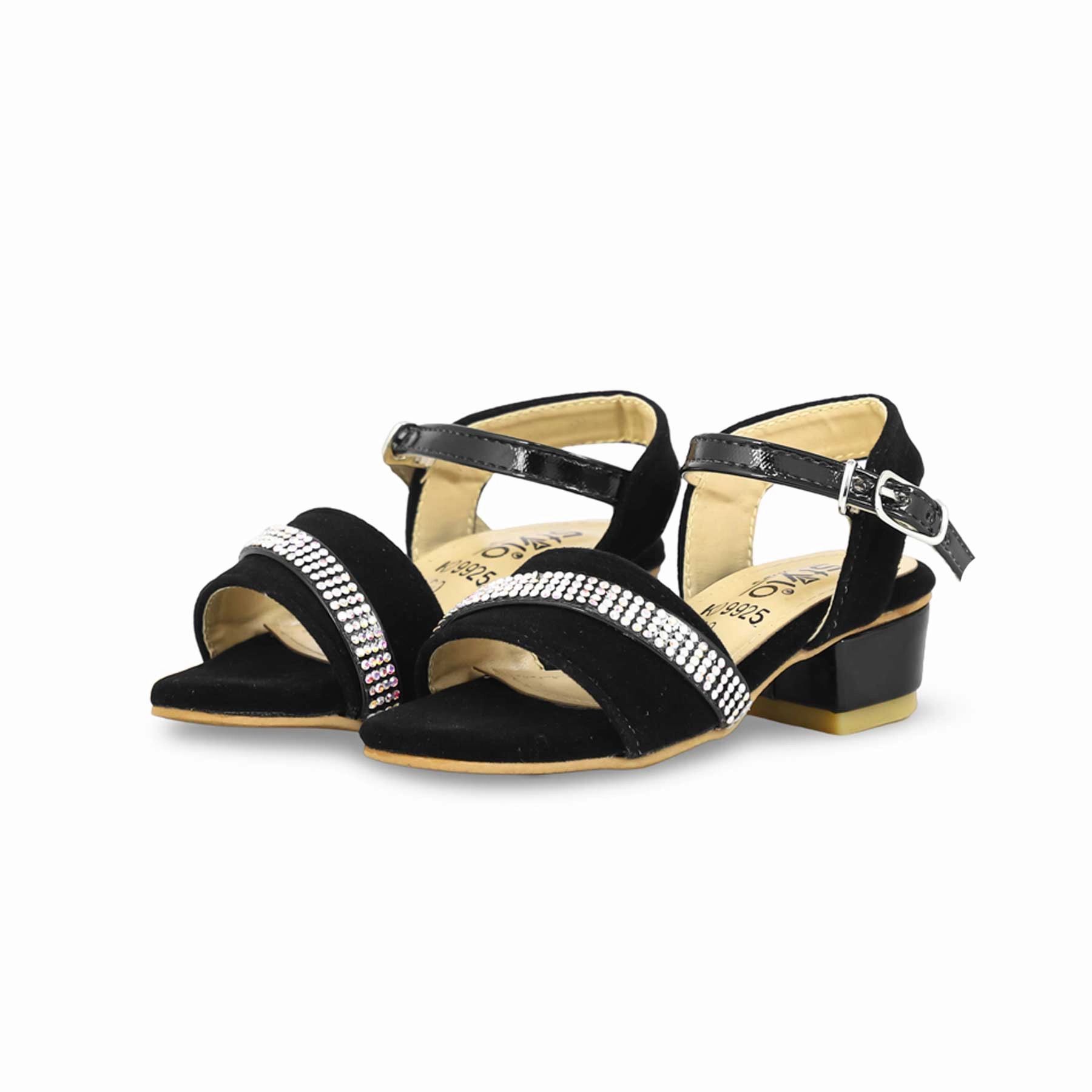 Girls Black Formal Sandal KD9925 Strappy Sandals Platform