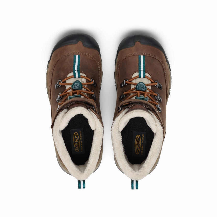 Snow Boots North Face Big Kids' Kanibou Waterproof Winter Boot  |  Dark Earth/Roasted Pecan