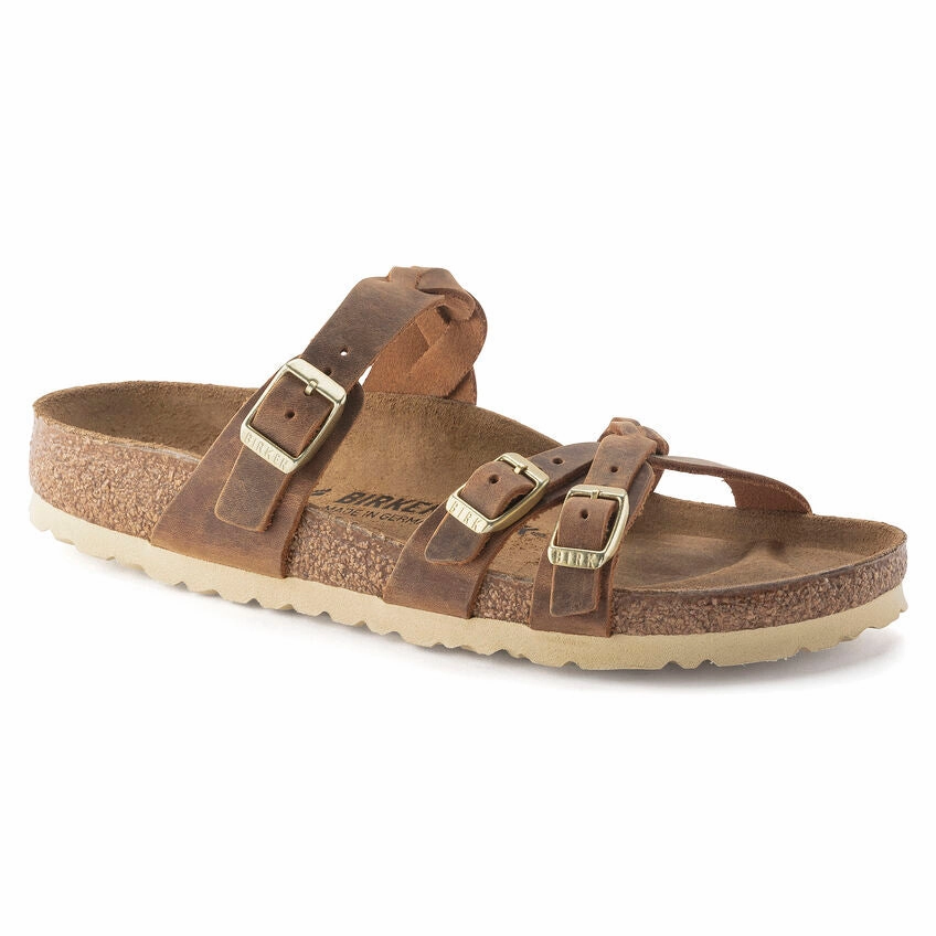 Birkenstock Franca Braided Oiled Leather Cognac 1024052 Birthday Discount
