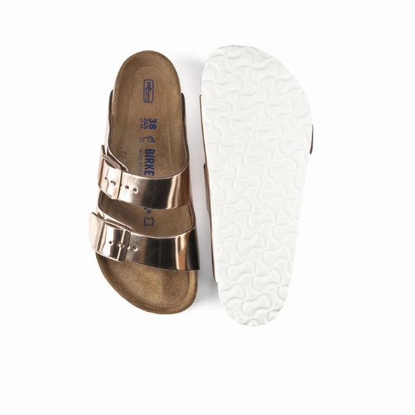 Sneakers Birkenstock Women's Arizona Soft Footbed Leather White Copper