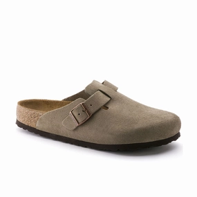 Soft Footbed Suede Birkenstock Women's Boston Soft Footbed Taupe