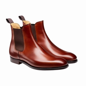Metallic Leather Chelsea Boots Bonnie Chestnut Calf