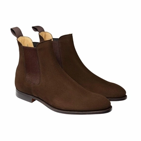 Bonnie Dark Brown Calf Suede Quad Smooth Leather Platform Chelsea Boots