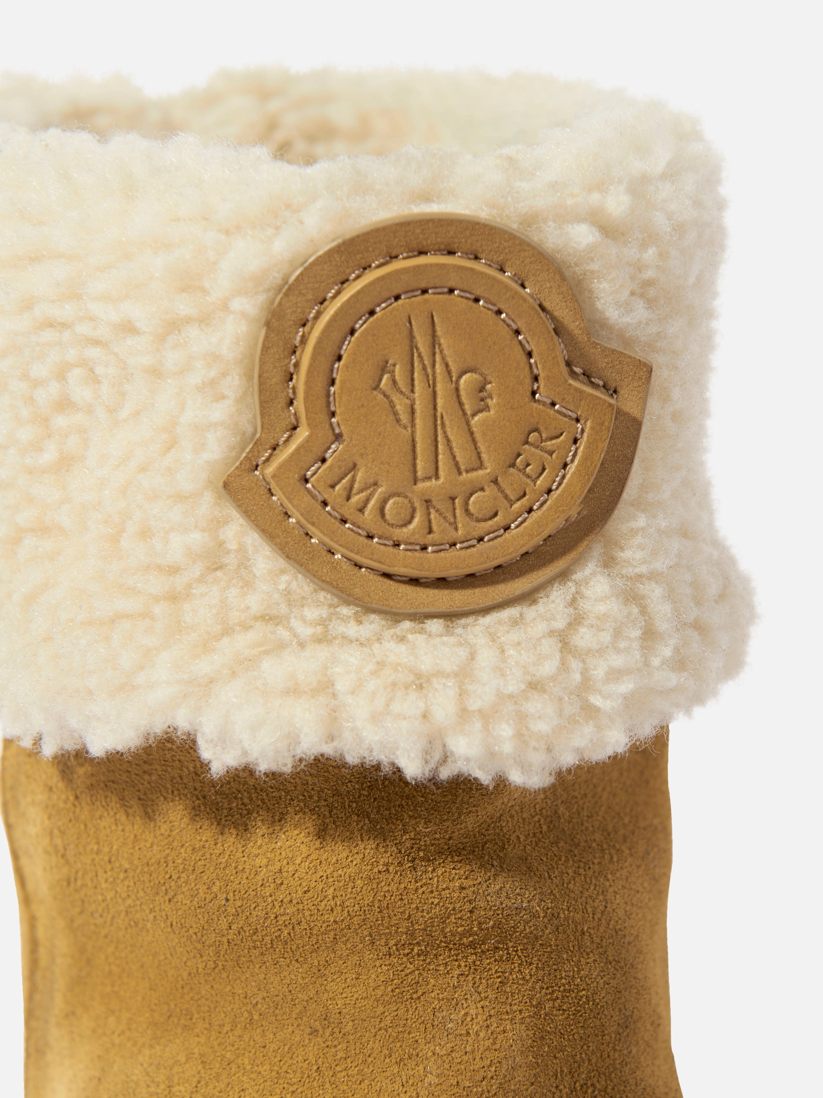 Moncler Enfant Kids Petit Aurea Mid Ankle Boots in Beige Ladies Boots