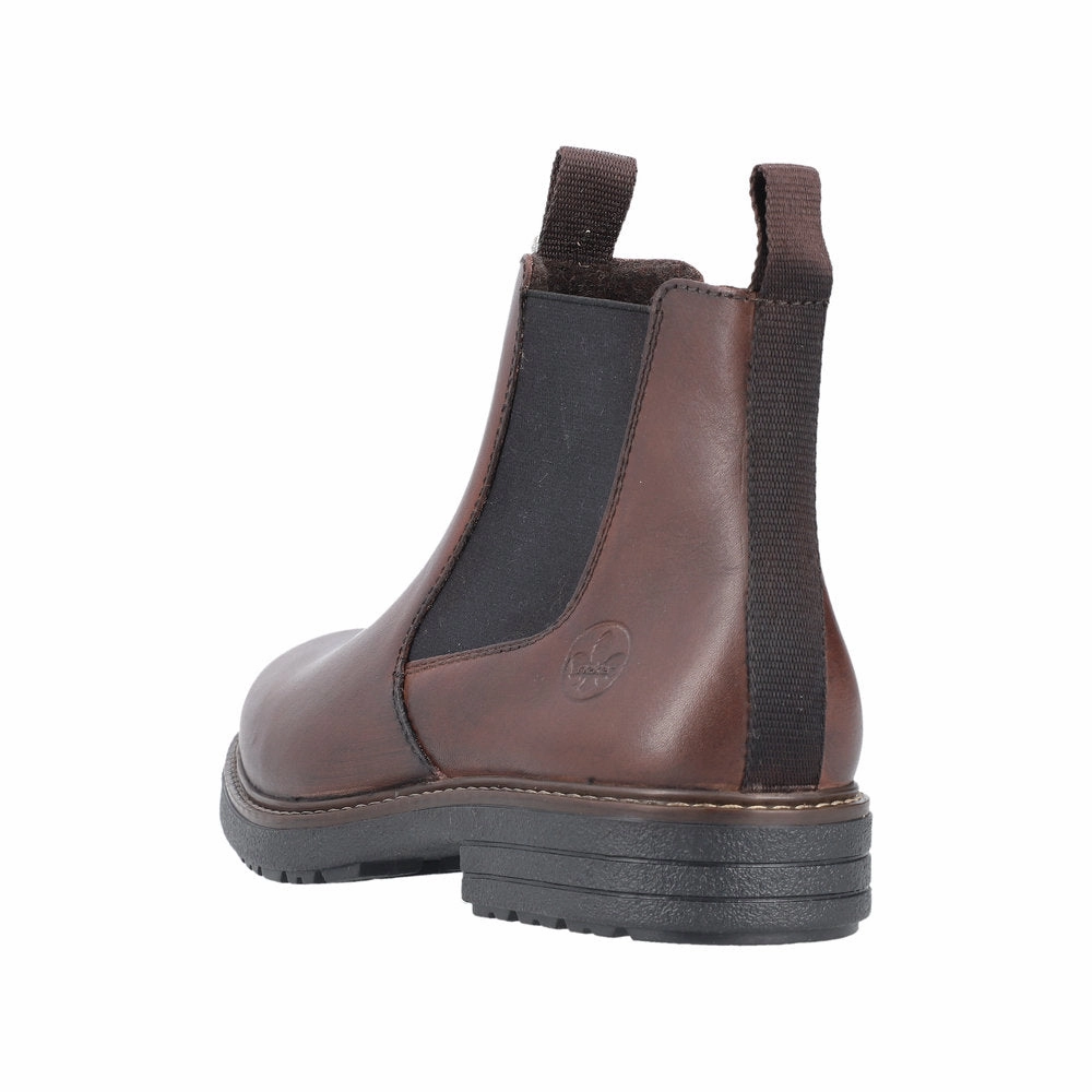 Wwii Boots Rieker 33180-26 Mens Brown Leather Side Zip Ankle Boots