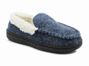 Boys Kids Warm Lined Slippers Navy Blue Thermal Fleece Lined Winter Slip On House Shoes Knit Slippers Pattern Free