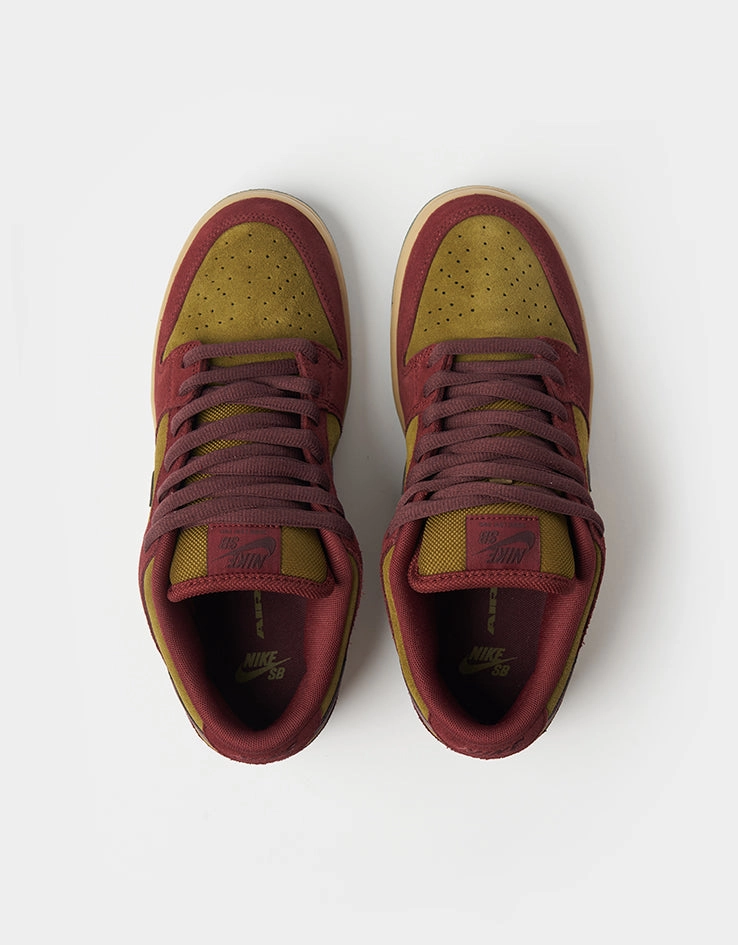 Nike Super Shoes Running Nike SB Dunk Low Pro Skate Shoes - Dark Team Red/Burgundy Crush-Olive
