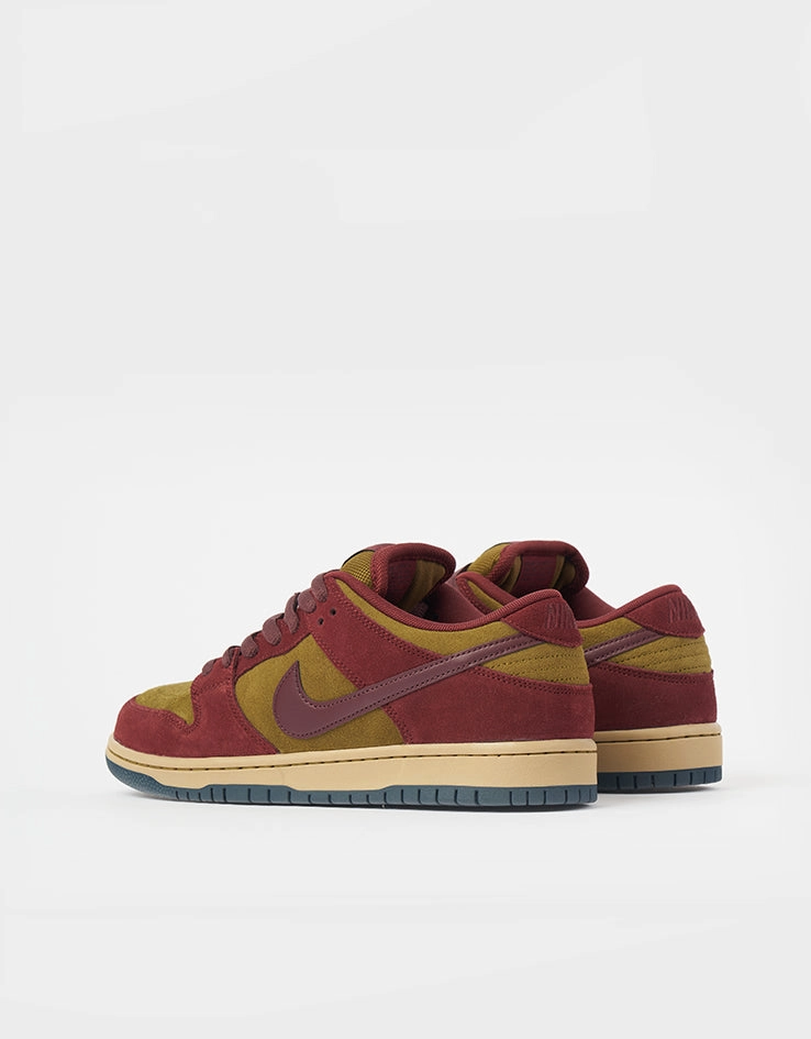 Nike SB Dunk Low Pro Skate Shoes - Dark Team Red/Burgundy Crush-Olive Blue Nike Women Shoes