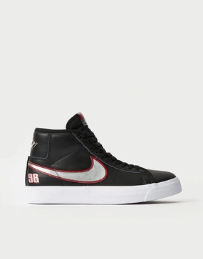Nike Sb Shoe Laces Nike SB Zoom Blazer Mid Pro GT Skate Shoes - Black/Metallic Silver-Univ Red-White-Black-Grey Fog