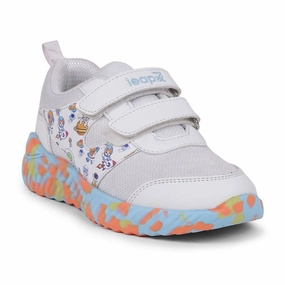 Leap7x White Sports Slip-on Walking Shoes For Kids NITKID-1 By Liberty Rockport Walking Shoe