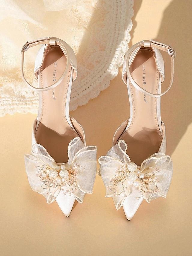 The Row Nobilis Leather Ankle Boots Bridal Elegant Heels Pumps - Ankle Satin with Strap Women's