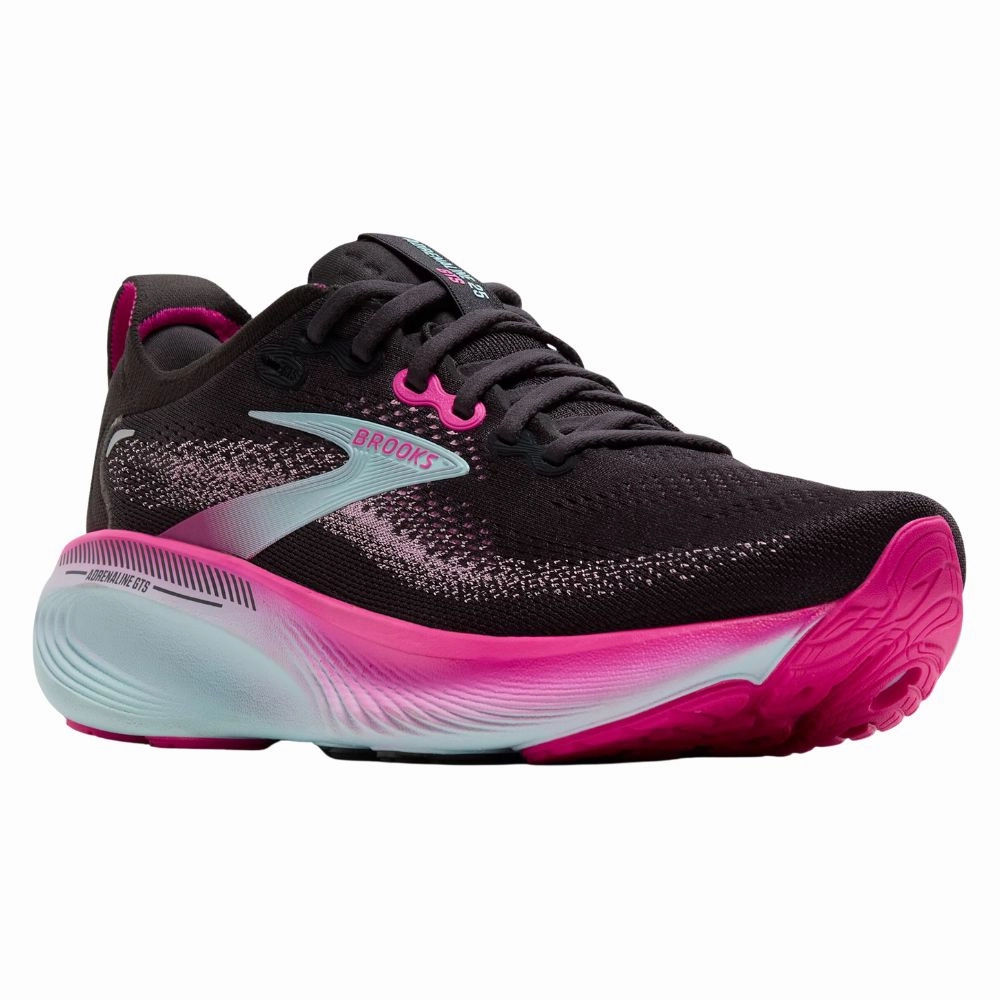 Brooks Adrenaline GTS 25 Black/Cyber Pink/Iced Aqua Running Shoe (Women's) Difference Running And Training Shoes