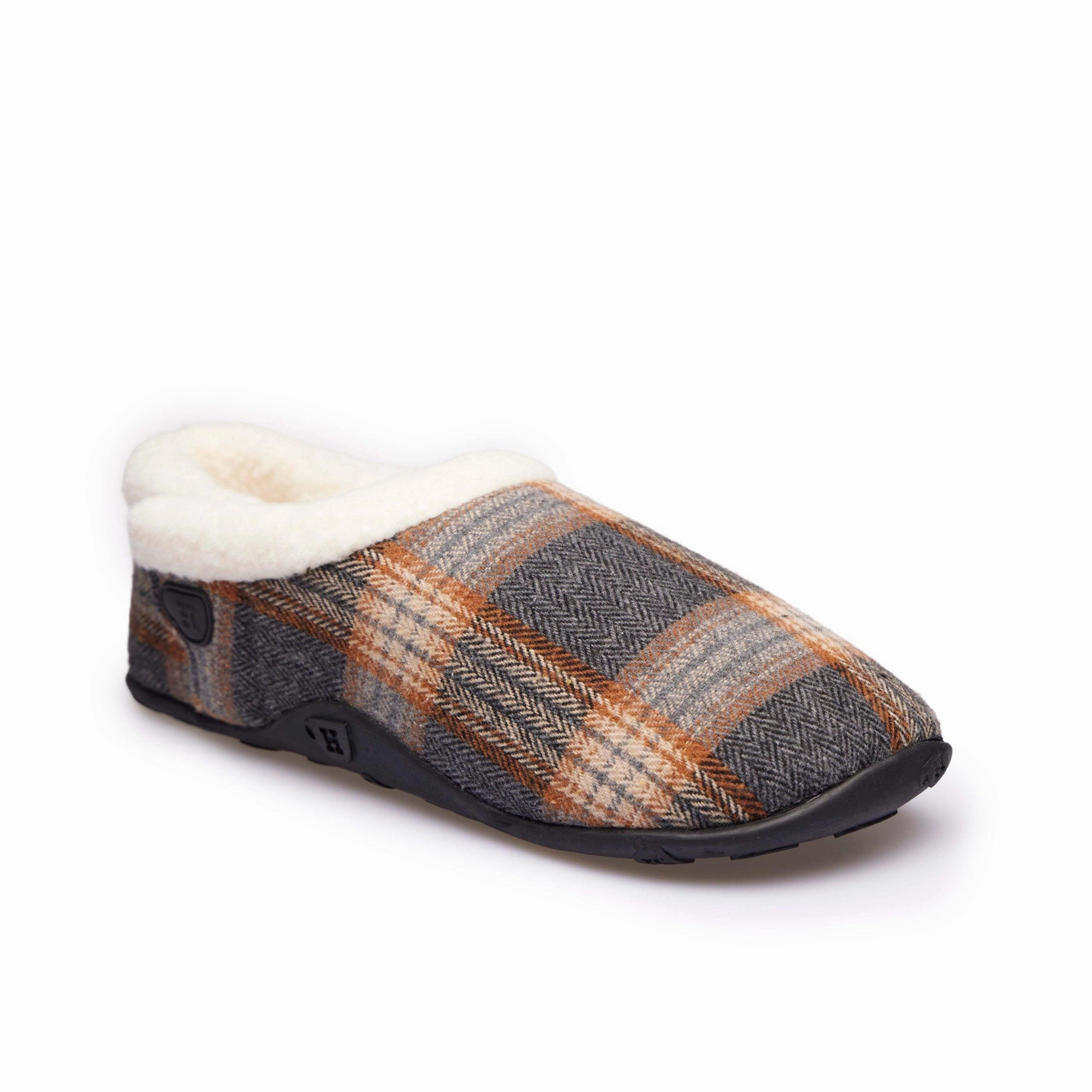 Bruce - Grey Rust Check Men's Slippers Bjs Bearpaw Slippers