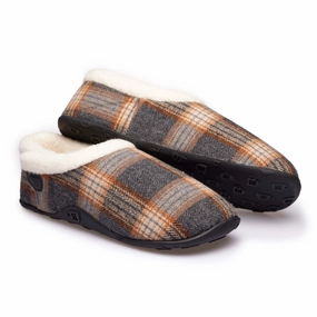 Ted Slides Bruce - Grey Rust Check Men's Slippers