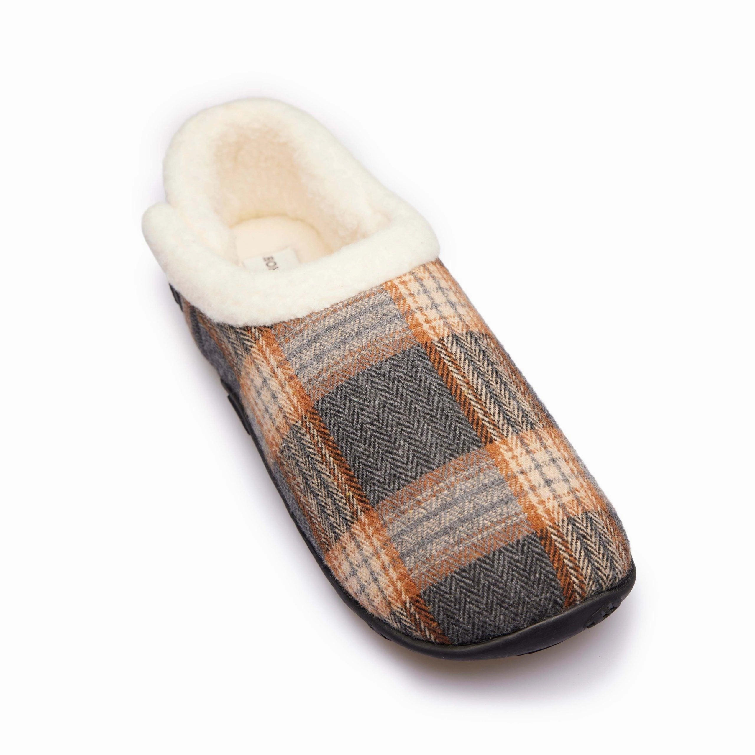 Bruce - Grey Rust Check Men's Slippers Slides Reactx