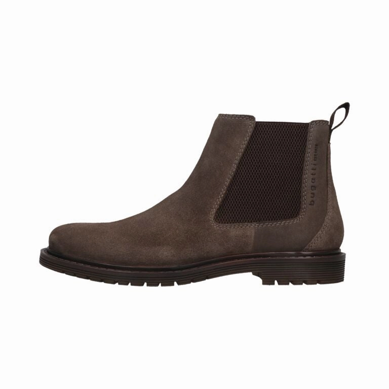 Boots For Rainy Bugatti Veda Evo 325-ATE30-1400-1100 Mens Dark Grey Suede Pull On Ankle Boots