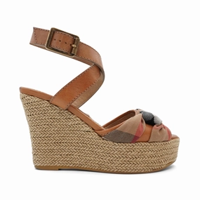 Burberry Espadrille Wedge - Women's 36 Suede Pull On Ankle Boots