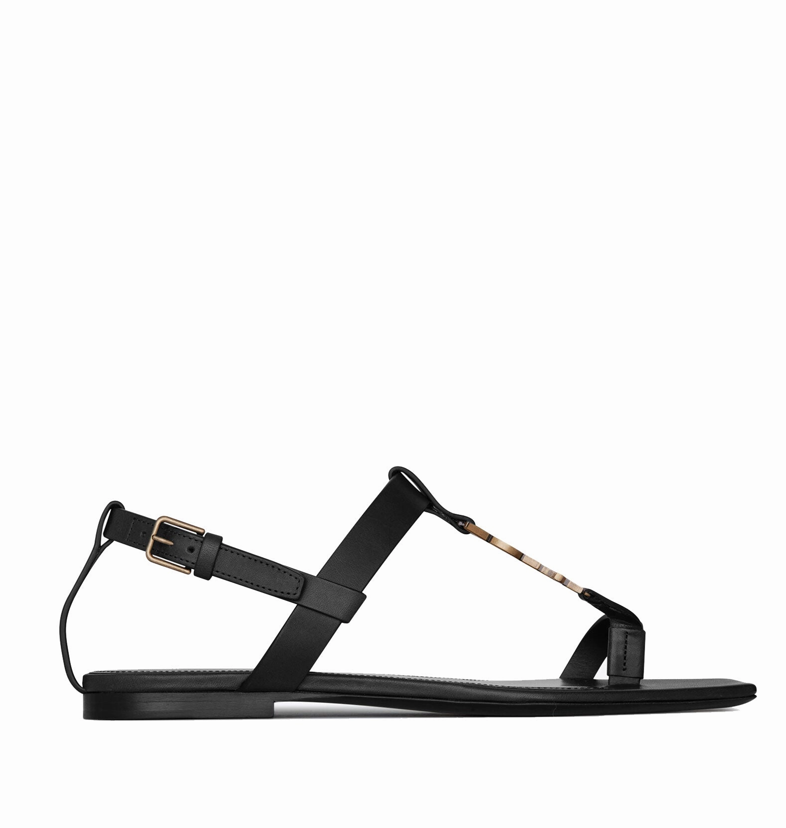 Cassandra Flats YSL, Black/Bronze Ankle Boots With Laces And Heels