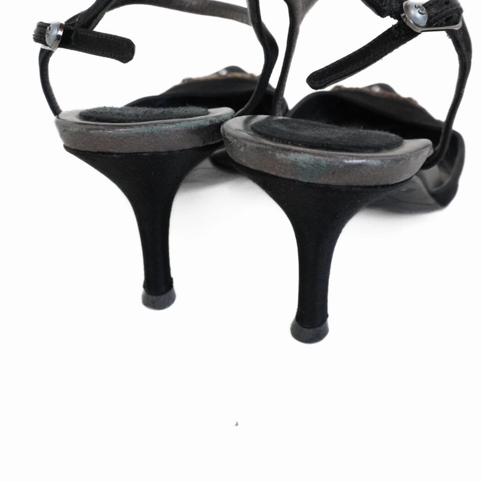 Tobii Ankle Boots Chanel Vintage Satin Heels - Women's 39