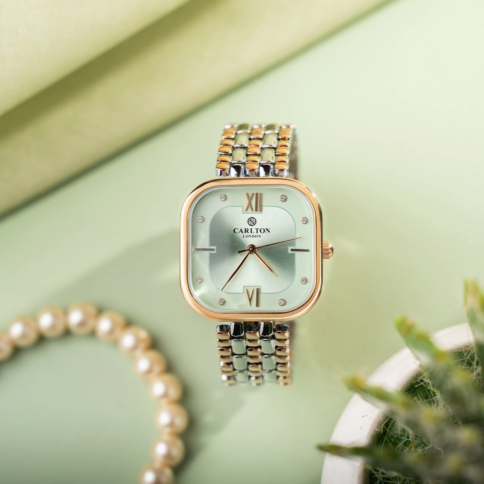 Chelsea Boots Velvet Chelsea: Women Mint Green Dial Stainless Steel Analog Watch-CLSSCLGRN