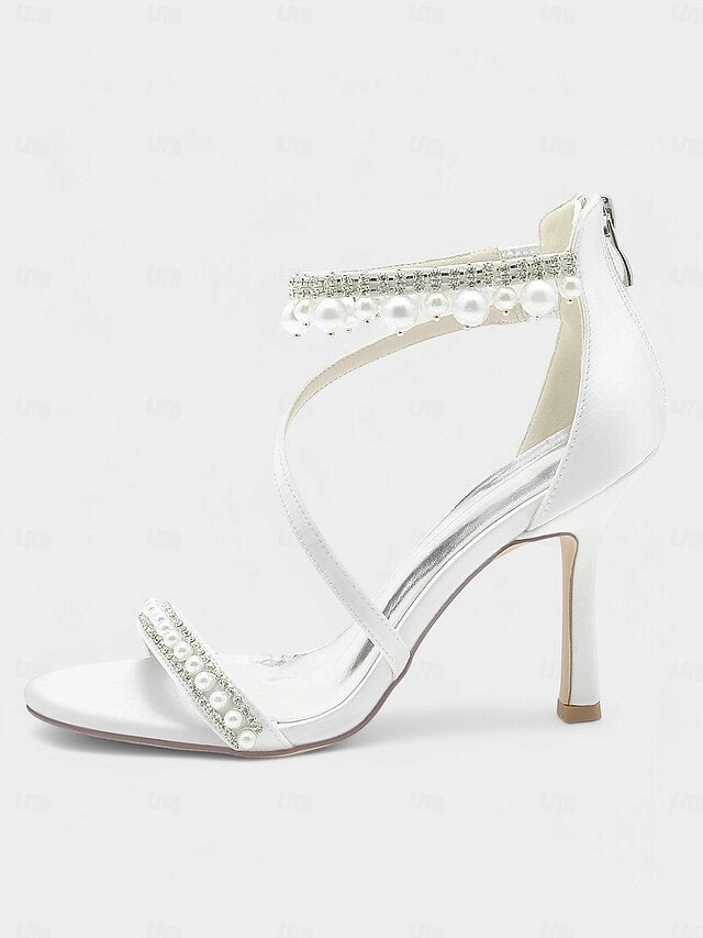 Chic Pink Party Strap Satin  Heels Ankle Pointed-Toe