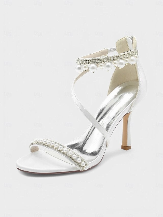 Chic Pink Party Strap Satin  Heels Ankle Pointed-Toe