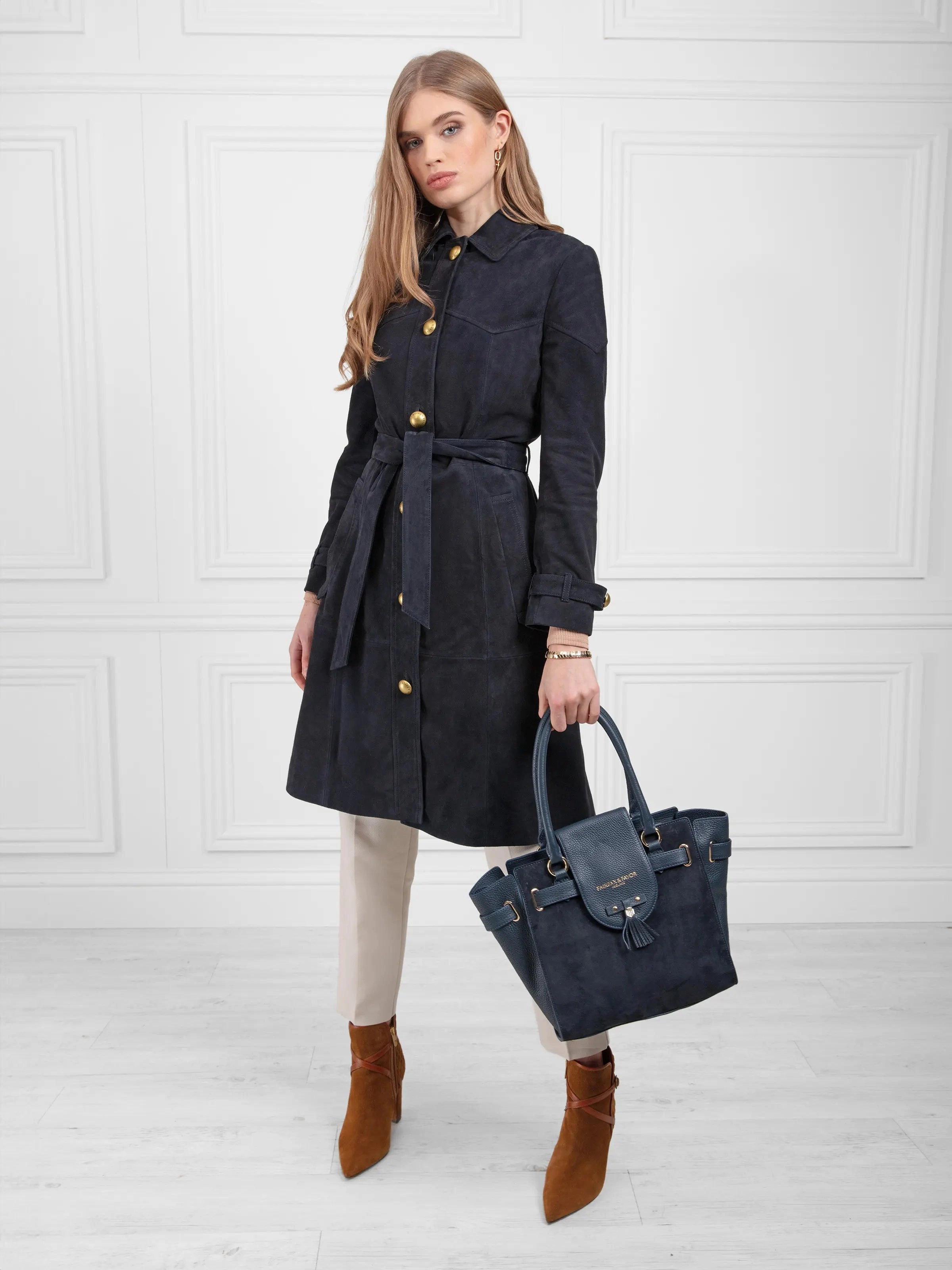 Ankle Boots Size Wide Chiswick - Quilted Tan Suede