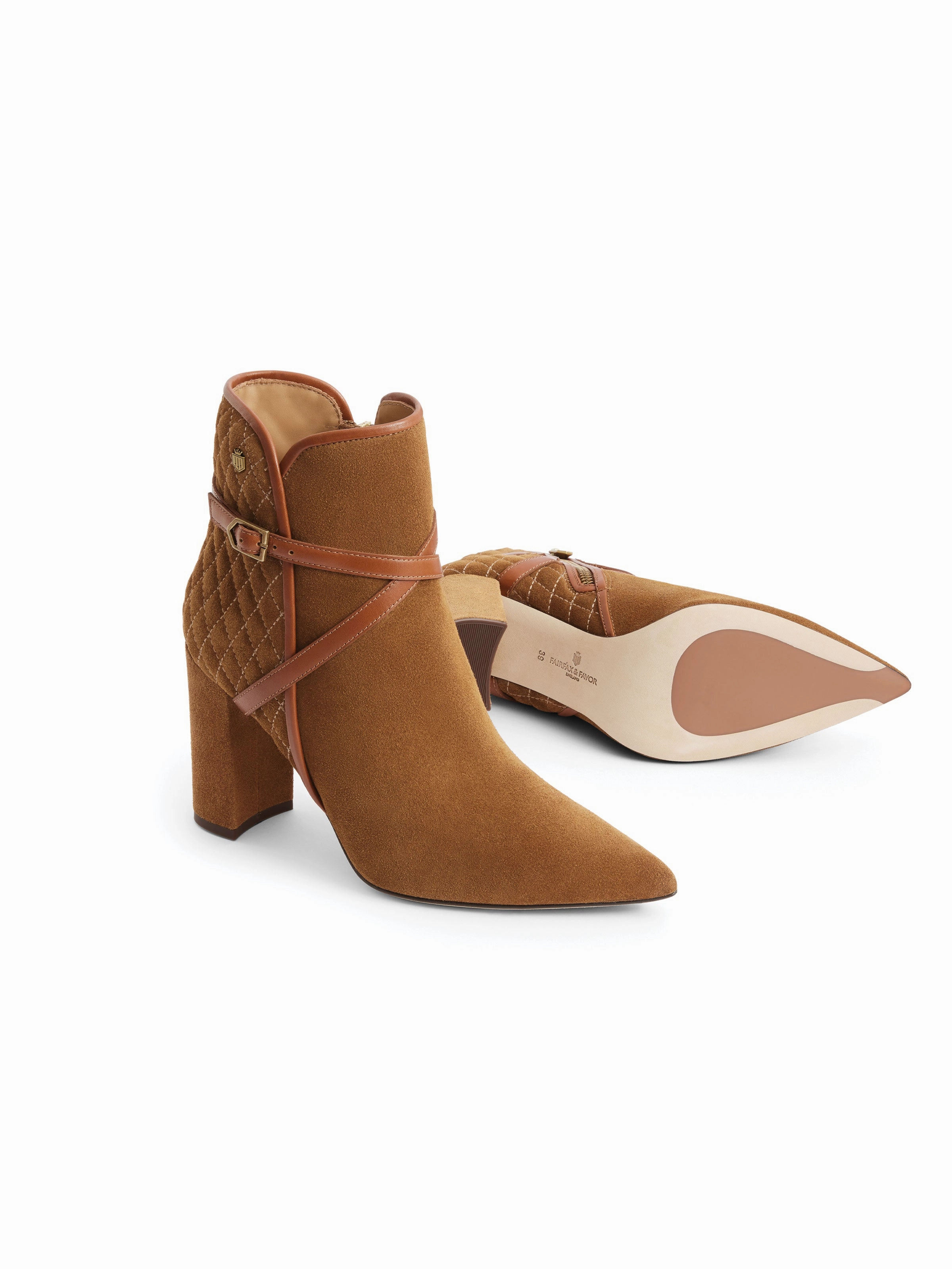 Bex Ankle Boots Chiswick - Quilted Tan Suede
