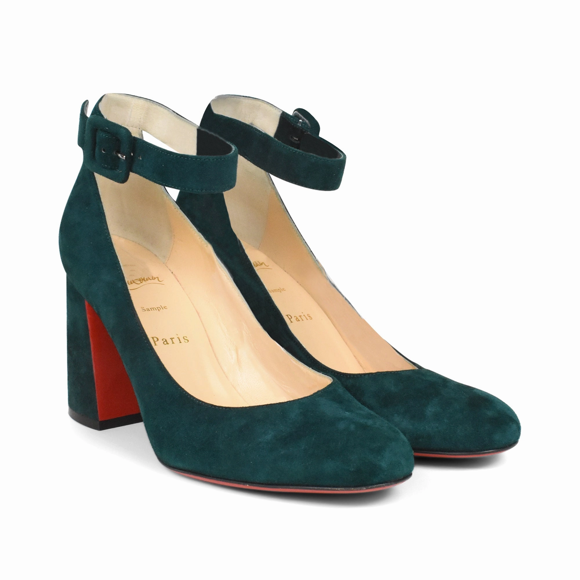 Knit Chunky Ankle Boots Christian Louboutin 'So Val' Heels - Women's 37