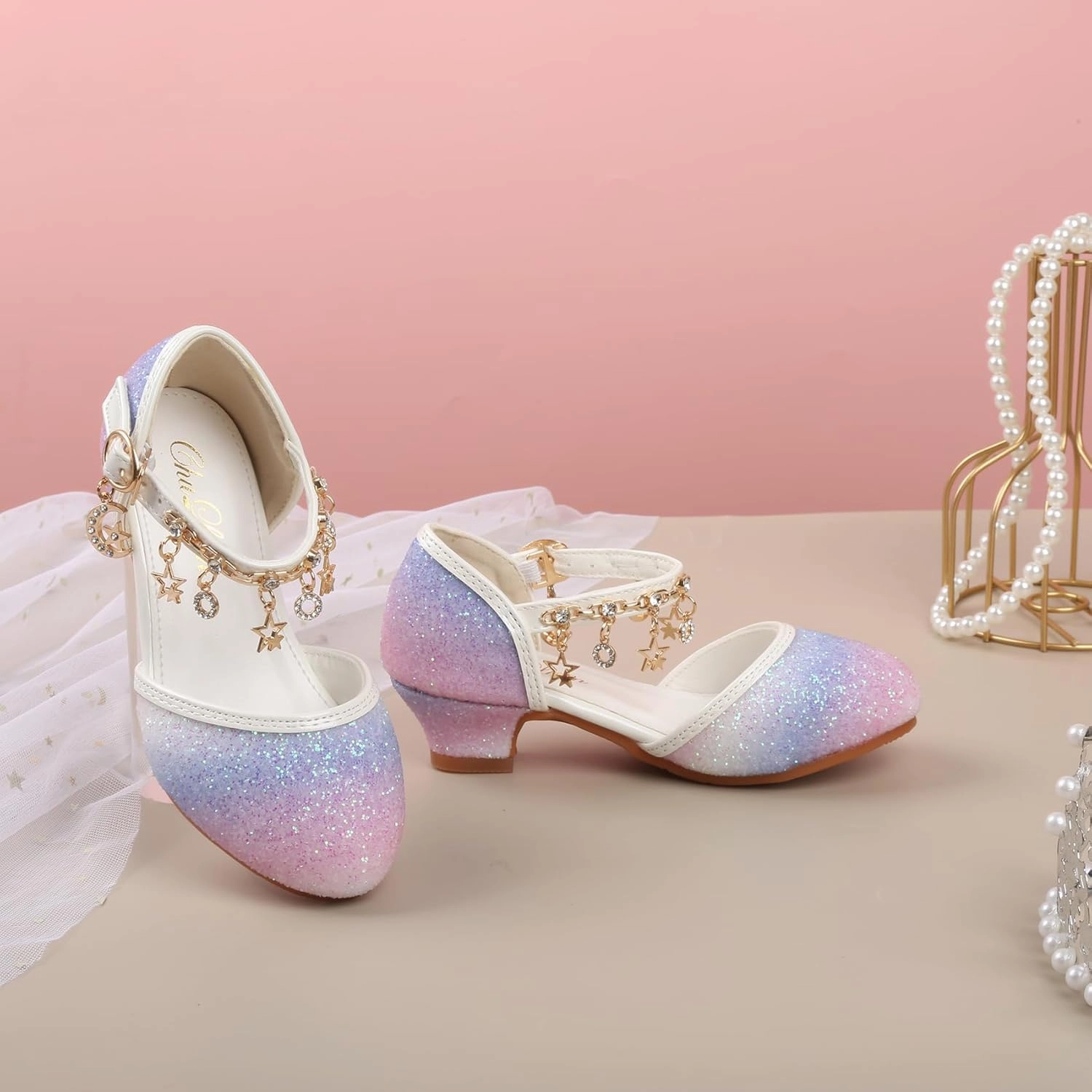 Asic Neutral Running Shoes ChuLian Girls Dress Shoes Glitter Sequins Princess Low Heels Party Dance Shoes Party Wedding Flower Girls Sandals