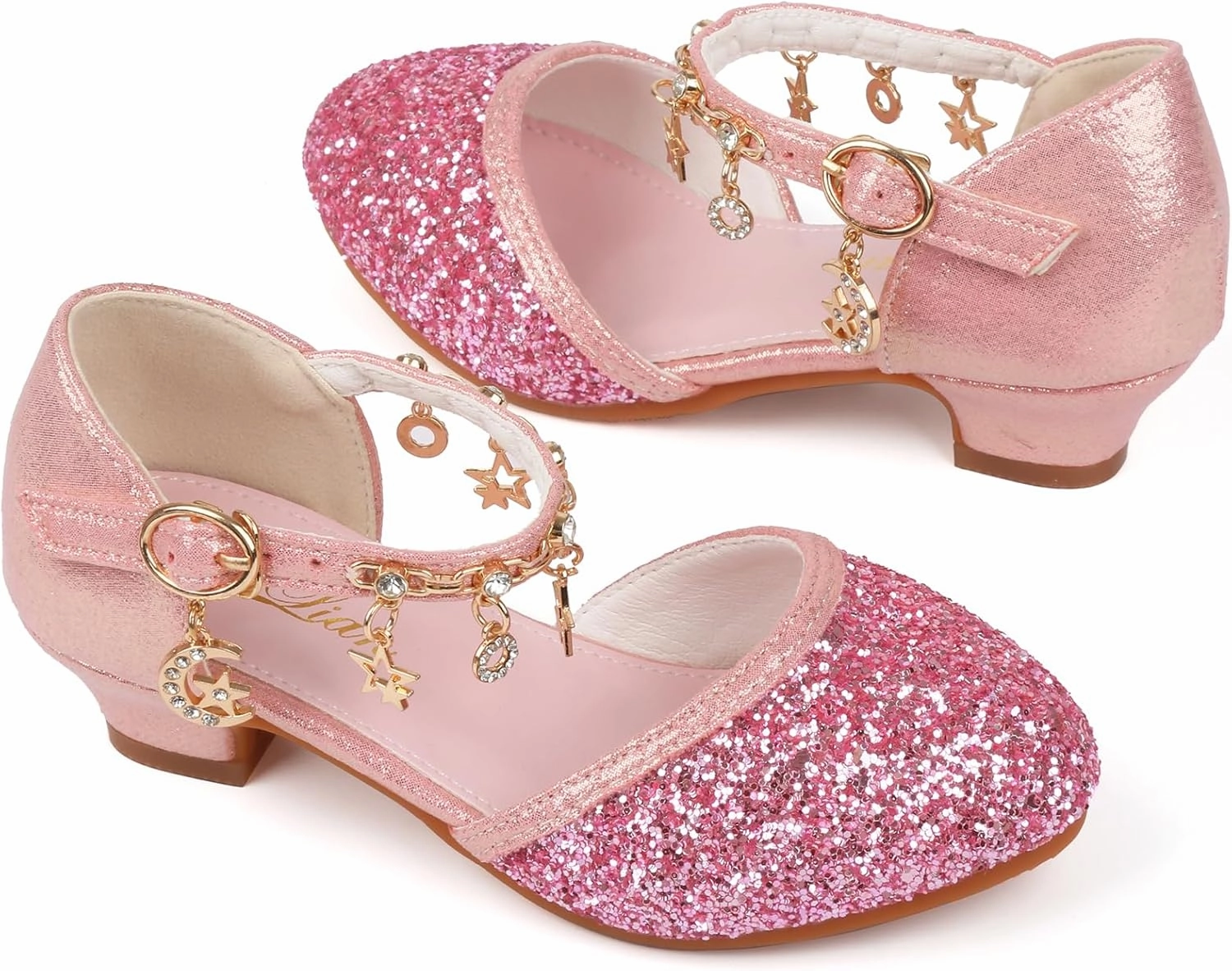 Asics Futsal Shoes ChuLian Girls Dress Shoes Glitter Sequins Princess Low Heels Party Dance Shoes Party Wedding Flower Girls Sandals