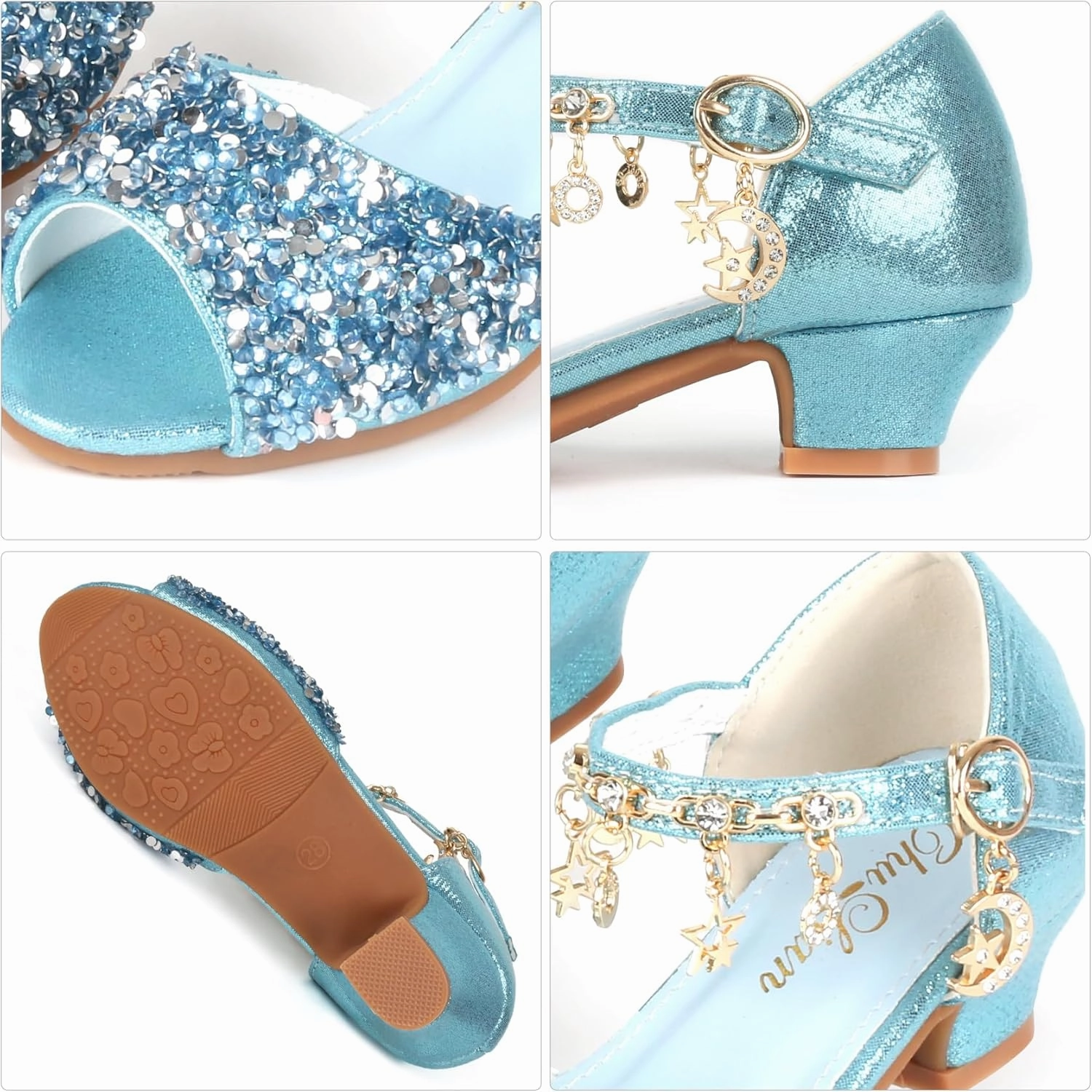 White Asics Shoes ChuLian Girls Dress Shoes Sparkly Princess High Heels Peep Toe Party Wedding Flower Girls Shoes Sandals Toddler Little Big Kid