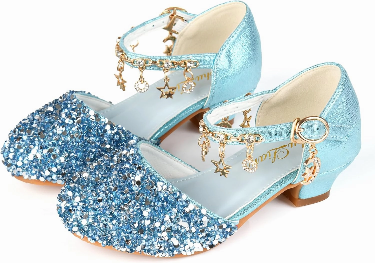 Asics Shoes Origin ChuLian Little Kids Girls Dress Pumps Glitter Sequins Princess Low Heels Princess Dress Shoes Party Dance Shoes Rhinestone Sandals