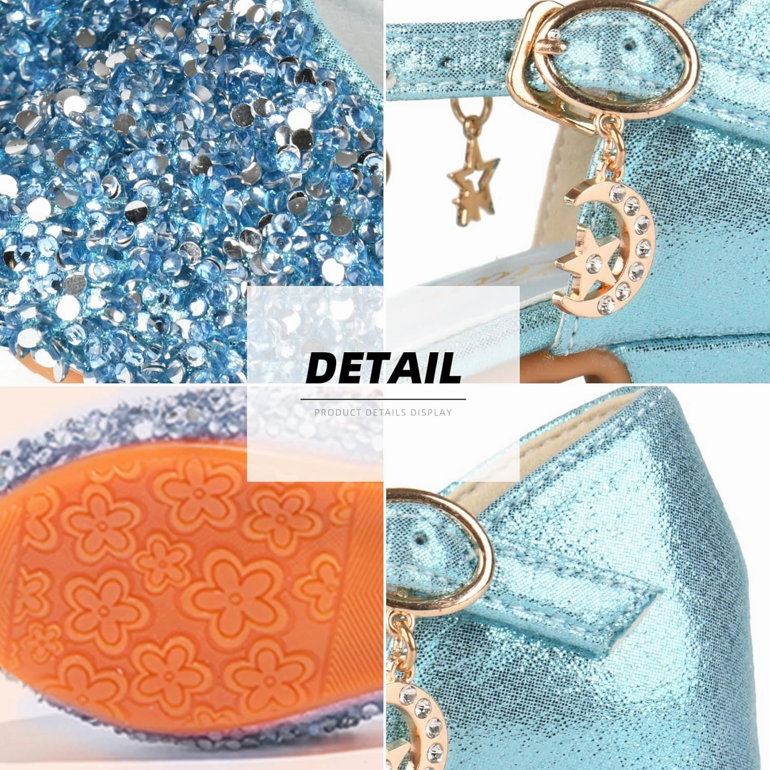 Most Breathable Asics Shoe ChuLian Little Kids Girls Dress Pumps Glitter Sequins Princess Low Heels Princess Dress Shoes Party Dance Shoes Rhinestone Sandals