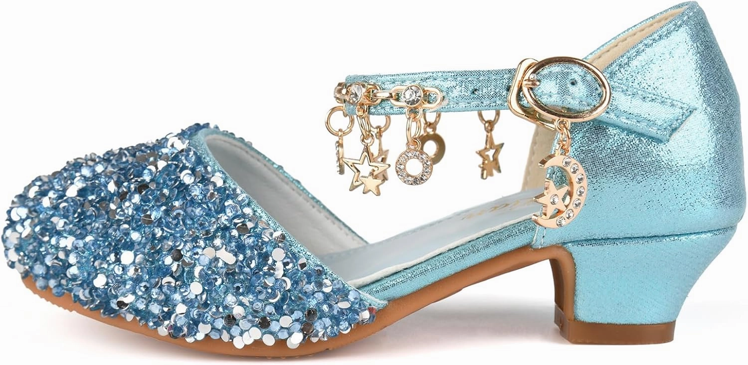 Custom Asics Shoes Cost ChuLian Little Kids Girls Dress Pumps Glitter Sequins Princess Low Heels Princess Dress Shoes Party Dance Shoes Rhinestone Sandals