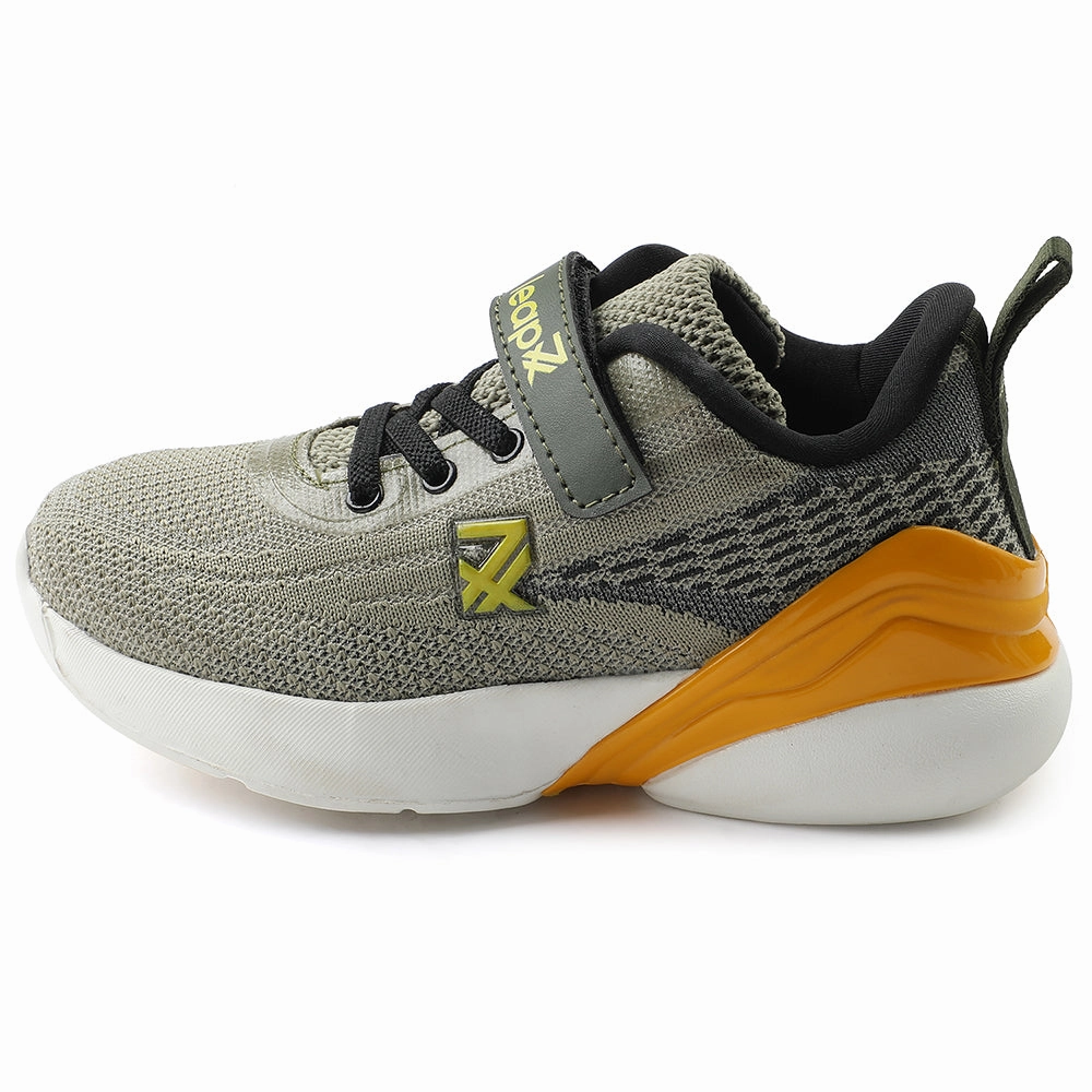 Best Long Run Shoes Leap7x Olive Green Sports Lacing Running Shoes For Kids COVER-02 By Liberty